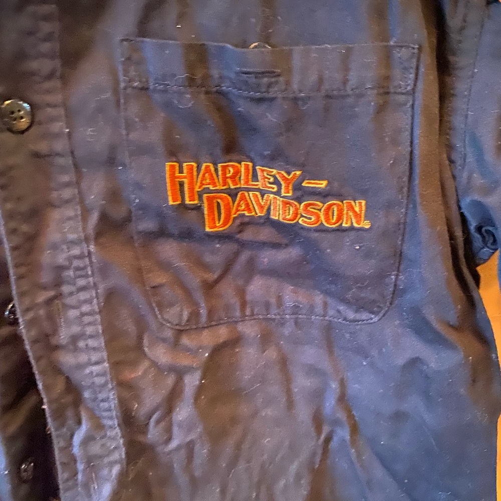 Harley Davidson short sleeve dress shirt with embroidery emblem - Picture 3 of 5